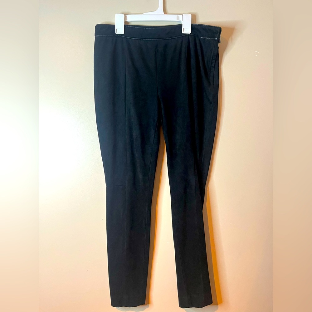 H&M Black Suede Skinny Ponte Pants EUC